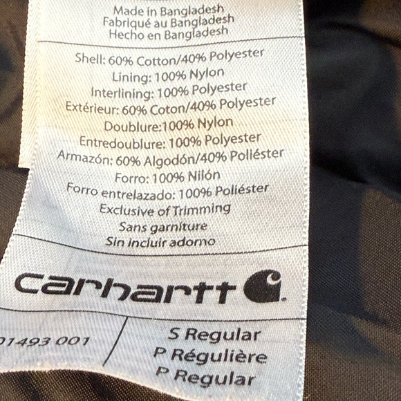 Vintage Carhartt Jacket Men’s  Large Black Bomber Rugged Hunting Fishing - Picture 13 of 16